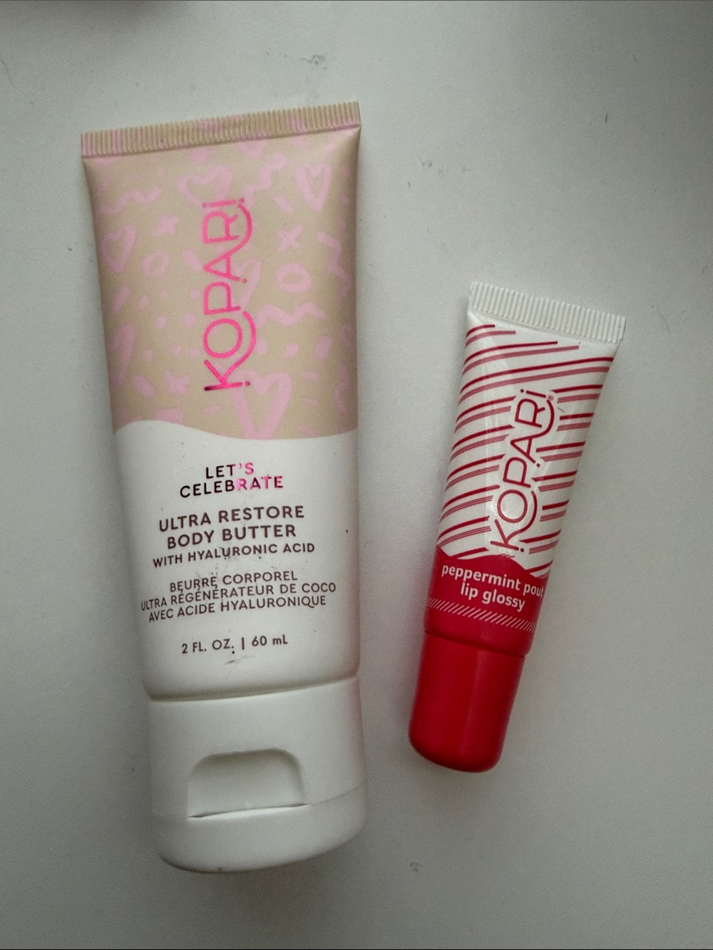 Kopari Peppermint Pout Lip Glossy Tube - Pink Red Accents